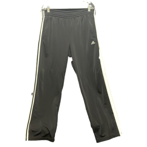 𝅺ADIDAS- black polyester straight leg pants - Picture 1 of 6